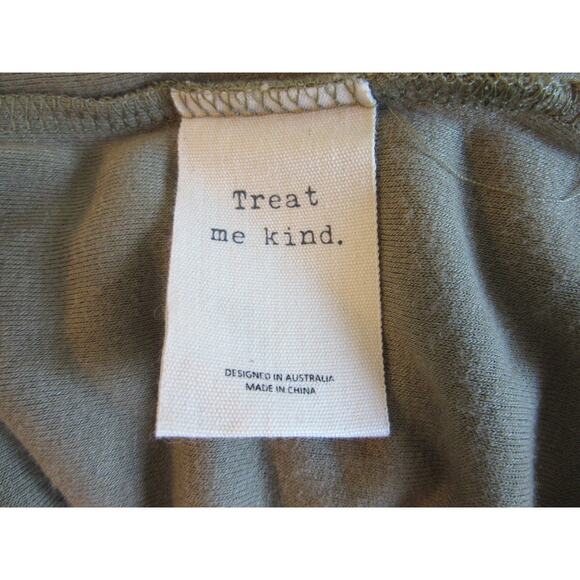 BARE by Charlie Holiday Olive Green Terry Towelling L Button Shirt Blouse - Picture 4 of 5